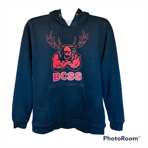 𝅺MOOSE BCSS Unisex Casual Black Hoodies Size Medium - Picture 3 of 8